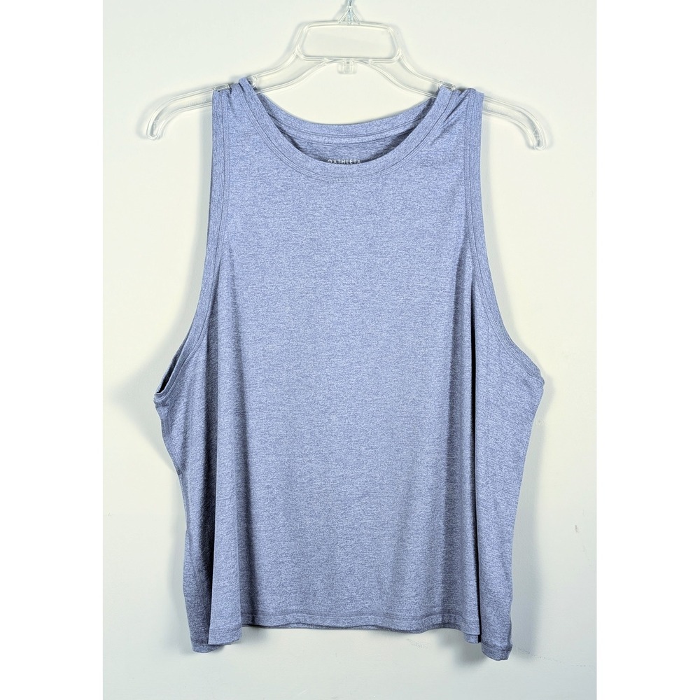 Athleta Uptempo Tank Womens XL Blue Heathered Sleeveless Crew Tank Top Sports